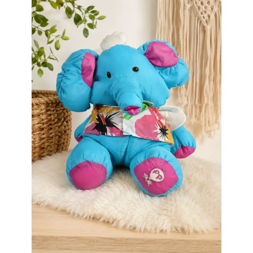Vintage 1980's Wild Puffalump Blue Elephant Plush Hawaiian Stuffed Animal Toy